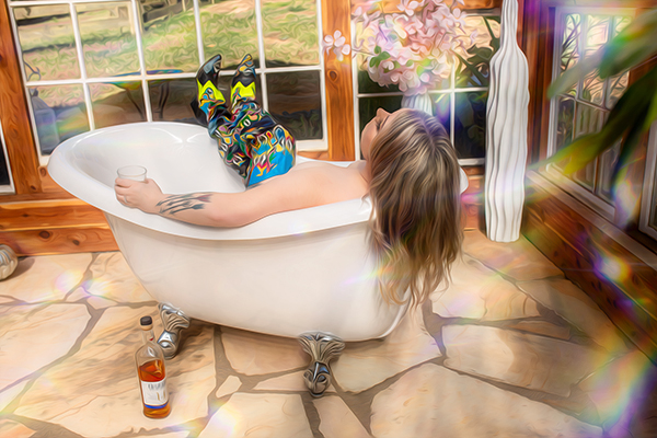 Outdoor Bath in a Greenhouse in Franklin TN